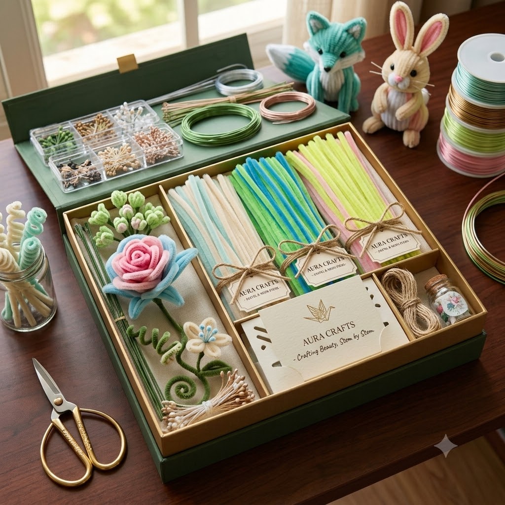 Custom mixed chenille stem craft kit assortment