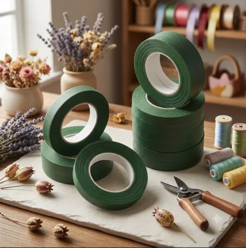 Green floral tape rolls for stem wrapping